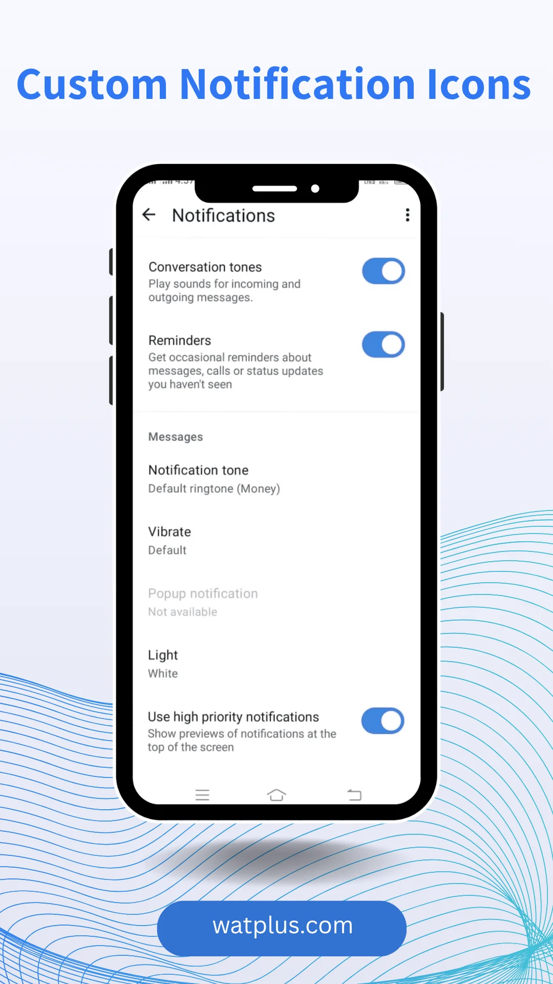 WhatsApp Plus Custom Notification Icons watplus.com
